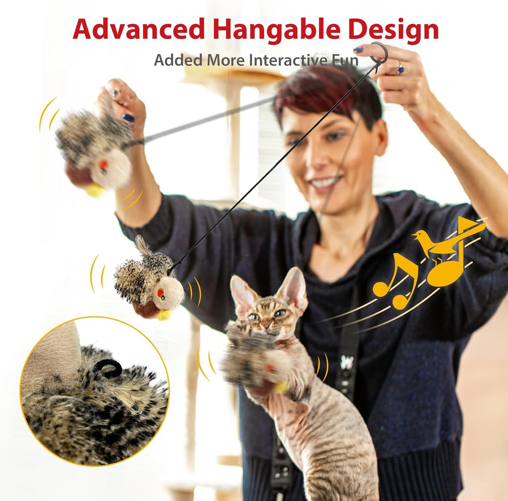 Interactive Flapping Cat Toys Catnip, Electronic Flappy Toys Motion Activated, A