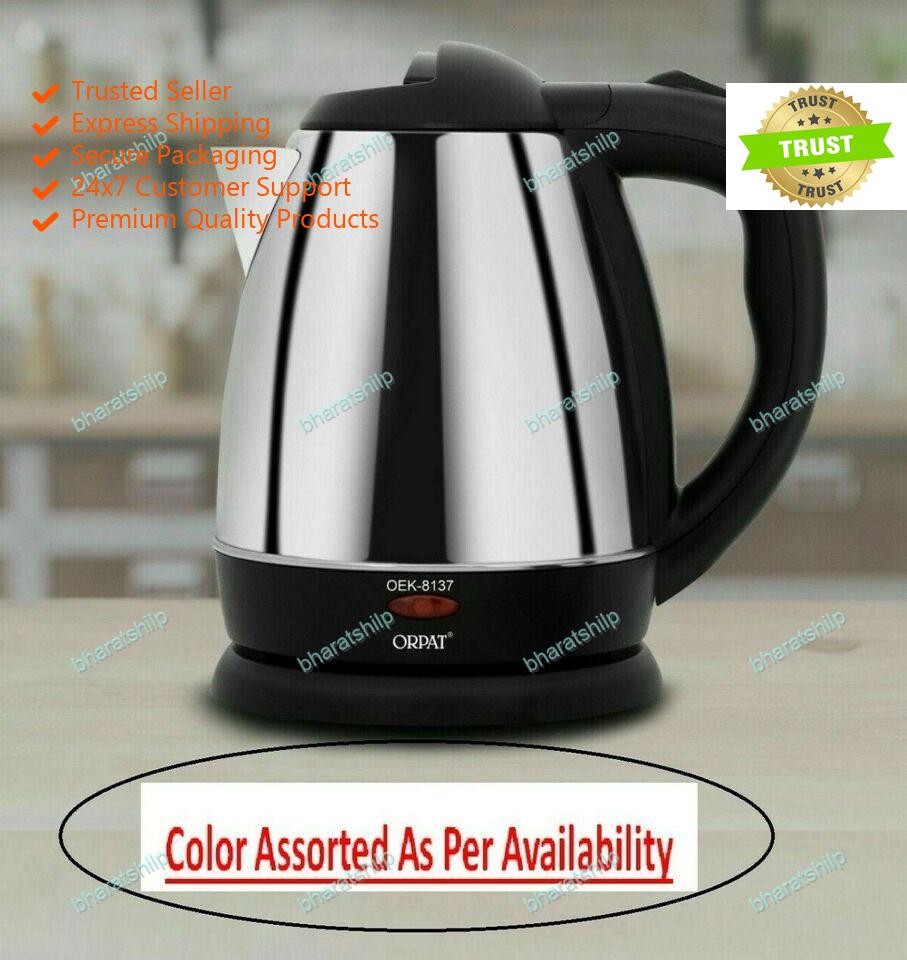 Orpat Steaming Cordless 1.2 Liter Aluminum Die Cast Body Electric Tea Kettle