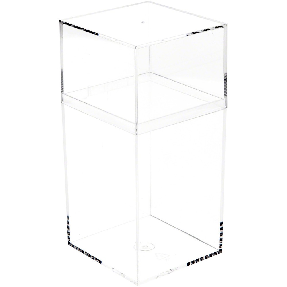 Pioneer Plastics 036C Clear Tall Rectangular Plastic Container, 2.75" W x 2.6...