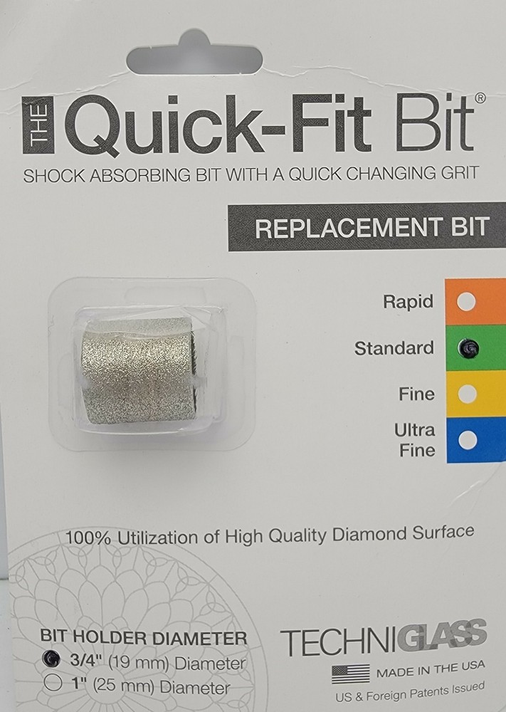 3/4" Standard Quick Fit Bit Stained Glass Grinder by Techniglass Replacement