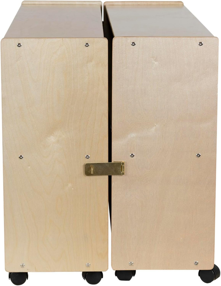 Rolling Folding Hinge Bookcase with Casters - 2-Shelf Storage Unit
