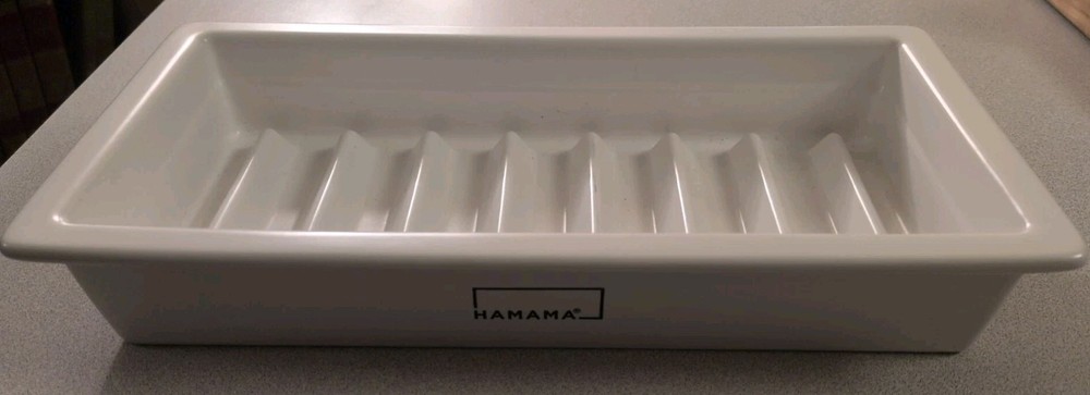 HAMAMA Ceramic Hydroponics Growing Tray White 12.4” X 2” X 6.4” Microgreens