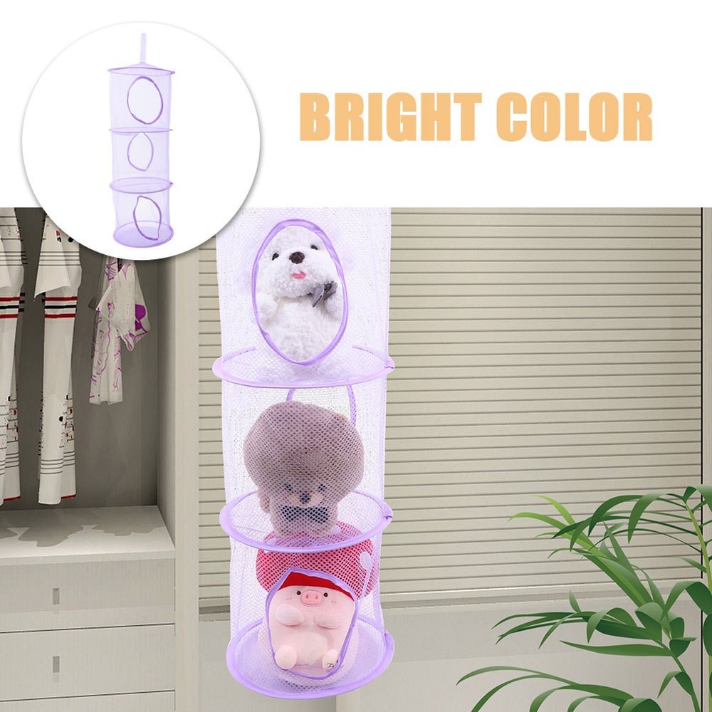 2 Pcs Hanging Net Stuffed Animal Storage Organizer Foldable Hammocks