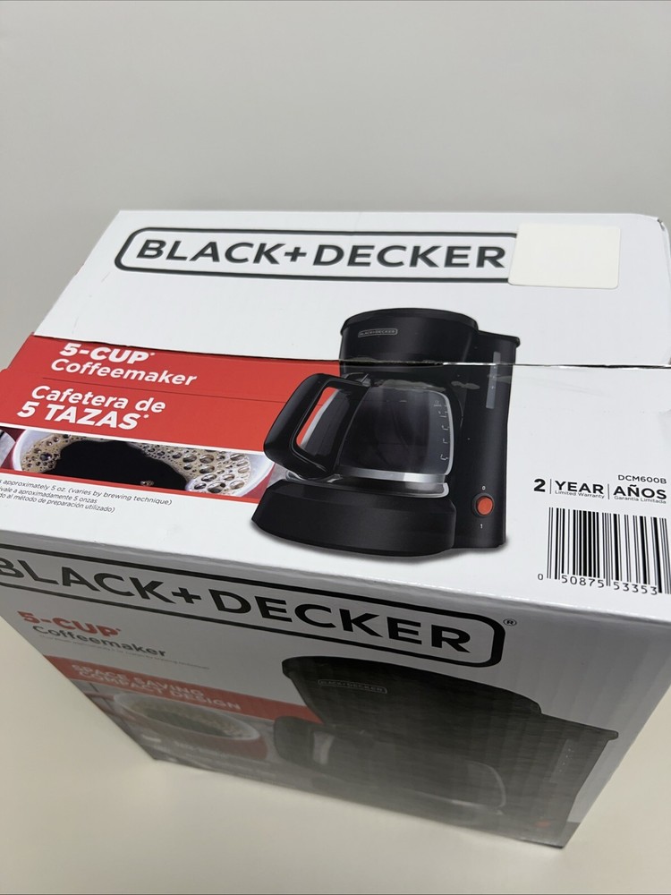 BLACK+DECKER 5-Cup Coffeemaker, Black New