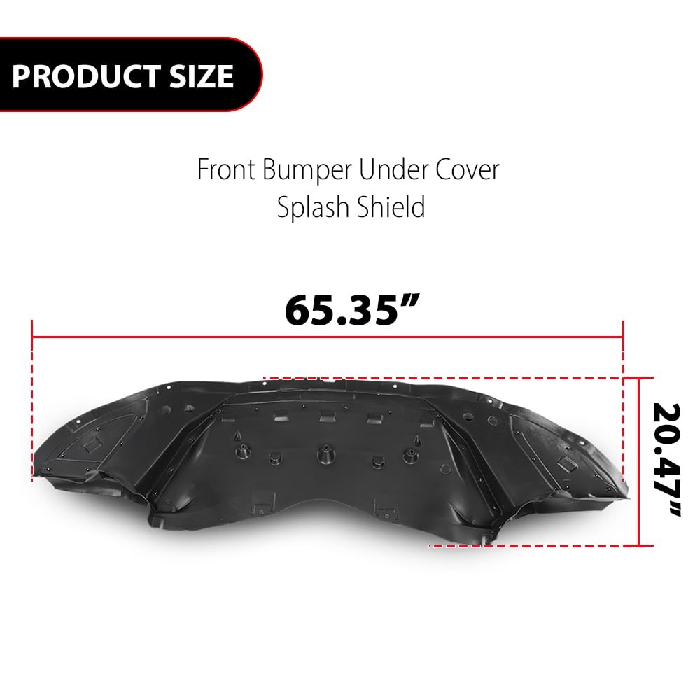 Radiator Support Front Splash Shield for Charger 2015-2023 Type 1 Black