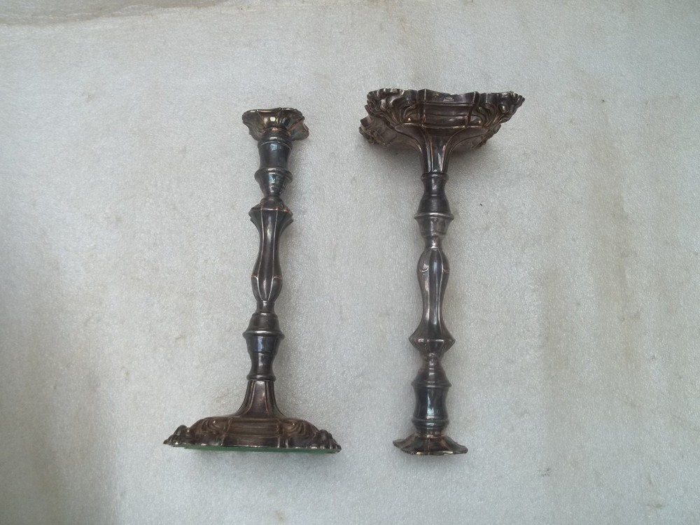 Antique Victorian Silver Plated Candlesticks.