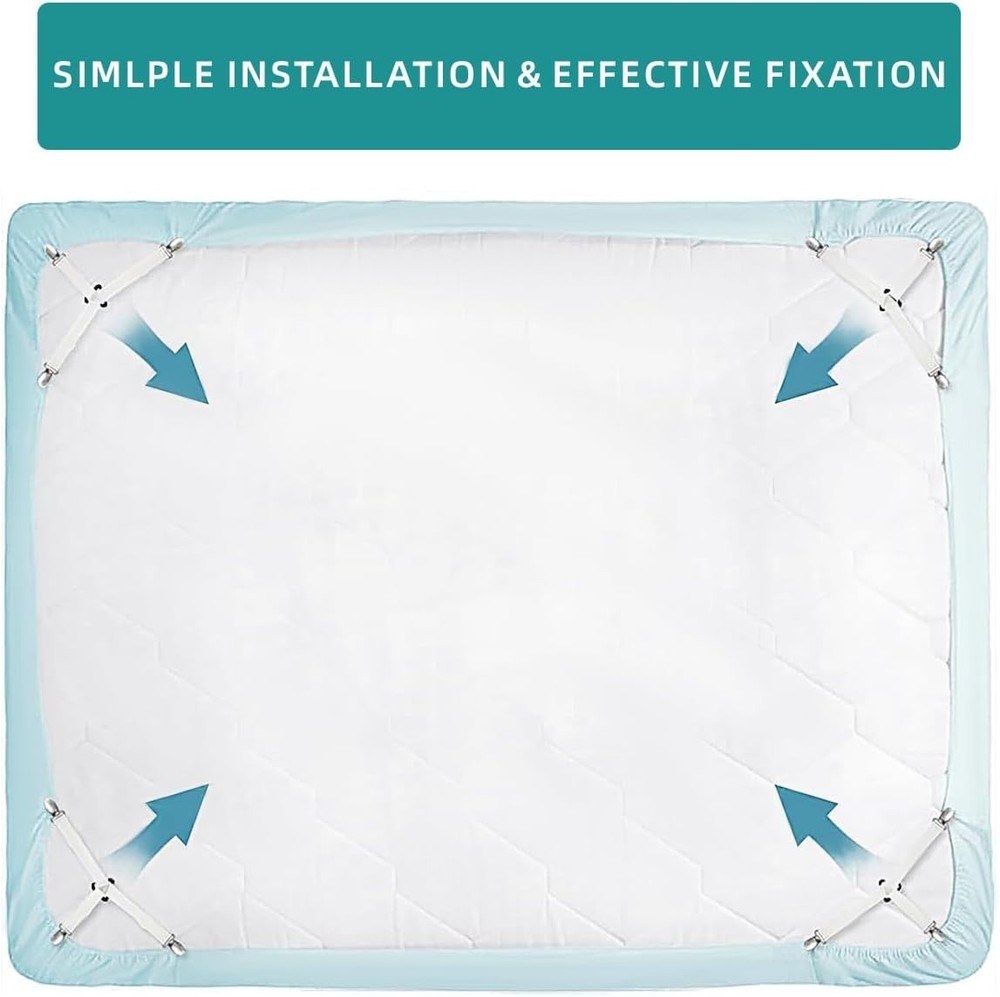 Bed Sheet Retainer Straps,Elasticated Adjustable Mattress Fitted Sheet Clips,...