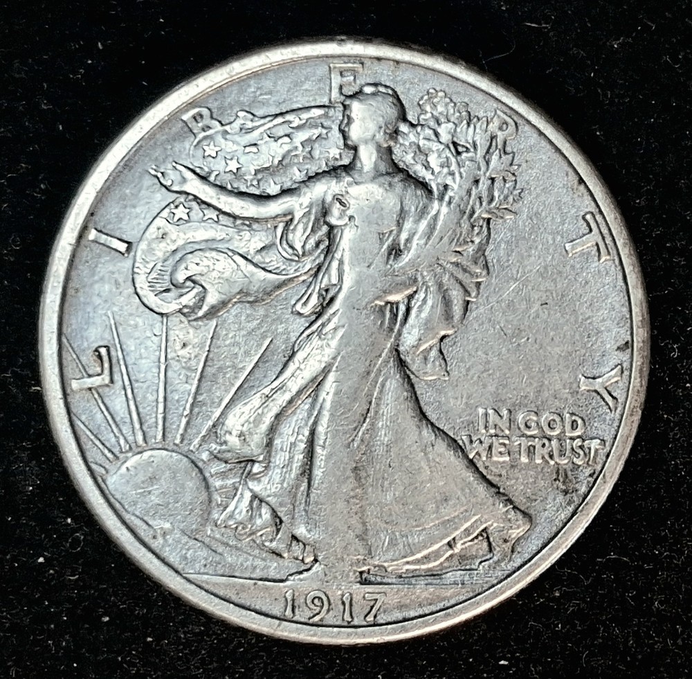 1917 Walking Liberty Half Dollar . VF/XF