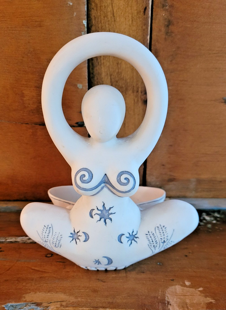 Sacred Source Offering Bowl Moon Goddess Statue 6 "