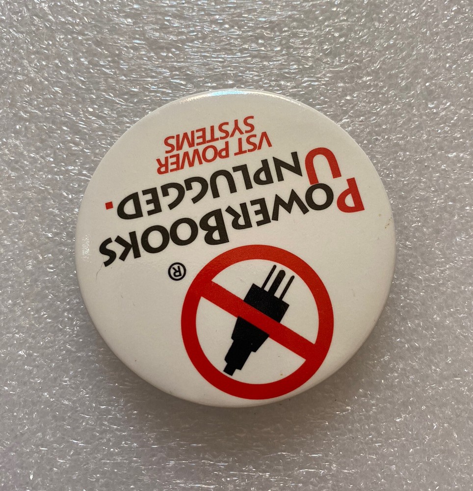VST Power Systems PowerBooks Unplugged Pin Pinback Button 2 1/2"