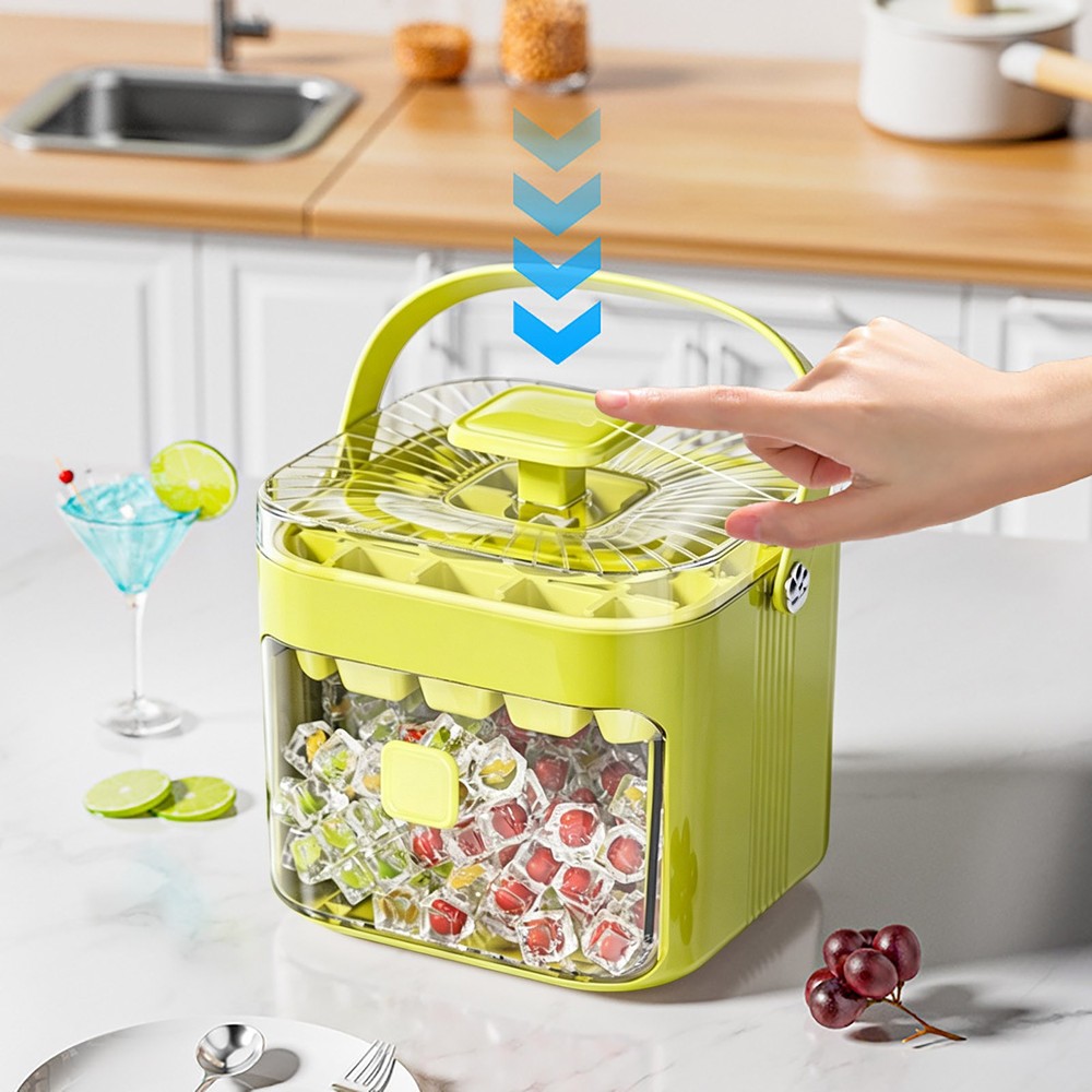 Tray With Lid Type Ice Maker For Freezer Space Saving Small Ice Handle For Home