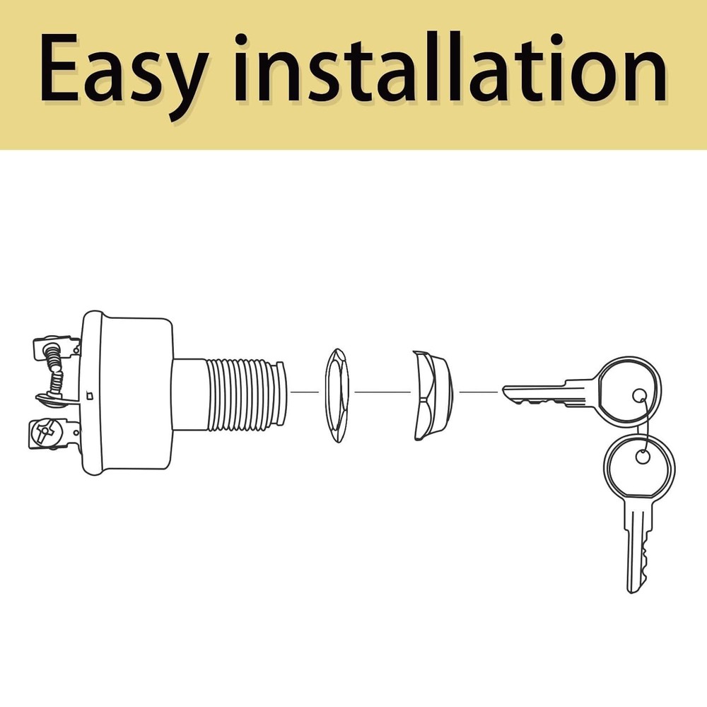 Durable Brass Marine Ignition Switch 3-Position for Secure Operation MP39060-1