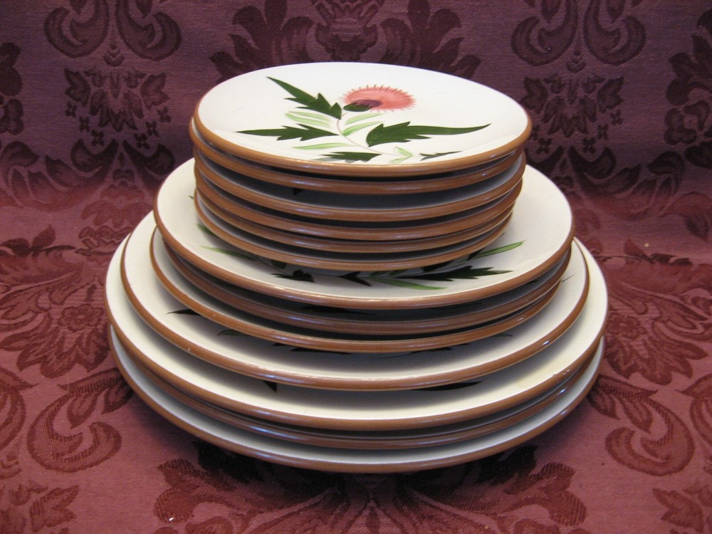 Stangl Pink Thistle Stoneware 18-Piece Lot - Nice!