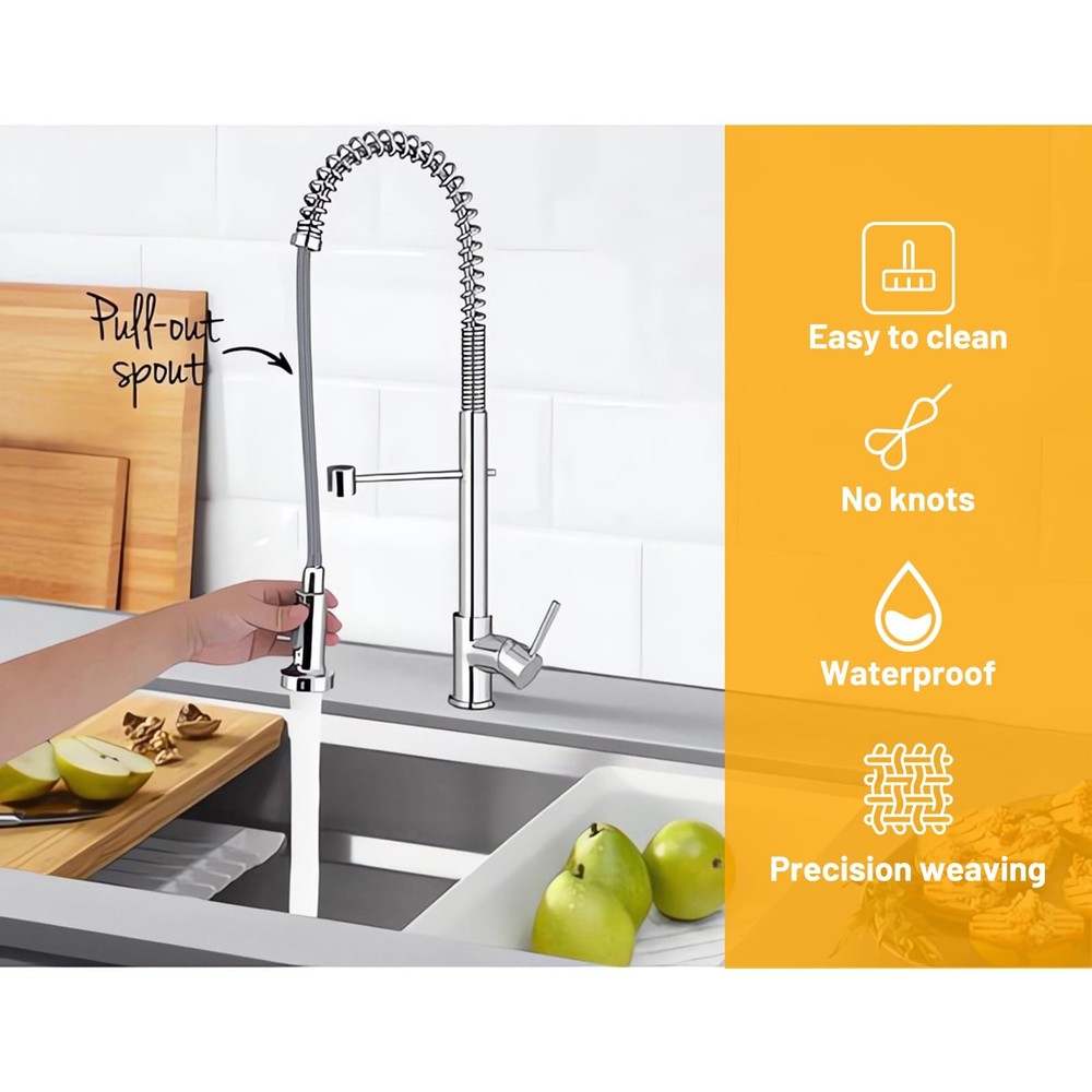 Pull Down Spray Hose Replacement Brass 59 In for Kitchen Faucet