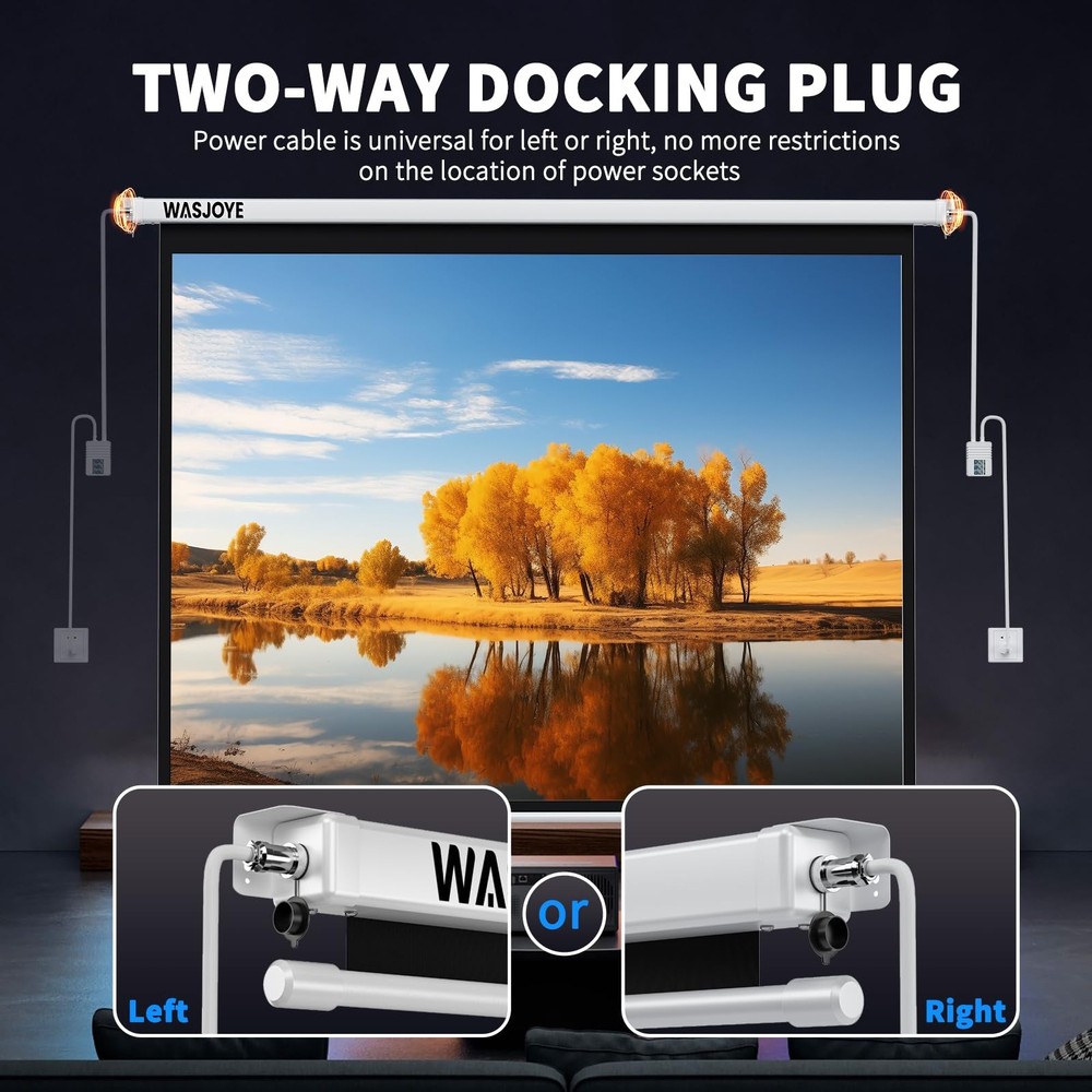 100 Inch Motorized Projector Screen with Remote Control - 4:3 Electric Drop D...
