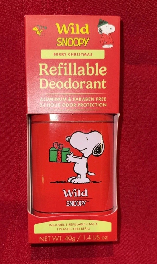 Wild Cosmetics Deodorant Reusable Snoopy Peanuts Case Limited Edition