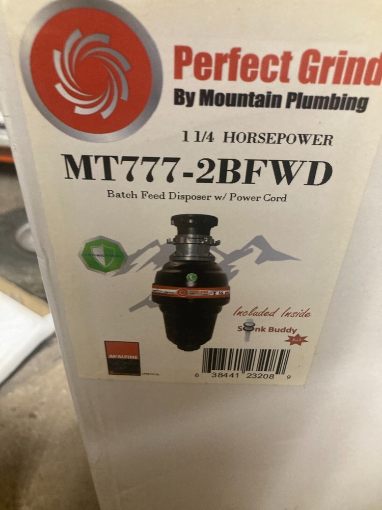 Perfect Grind Mountain Plumbing Batch Feed Waste Disposer 1 1/4 HP MT777-2BFWD