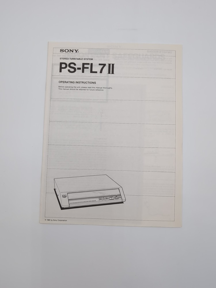Sony PS-FL7II Linear Tracking Turntable Rare Front-Loading Japan Works