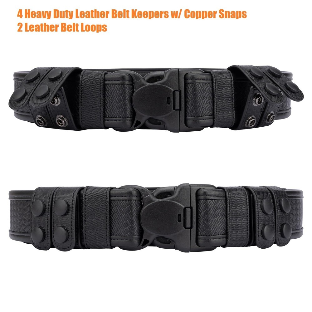 Basket Weave Duty Belt w/Hook Lining Tri-Release Large,