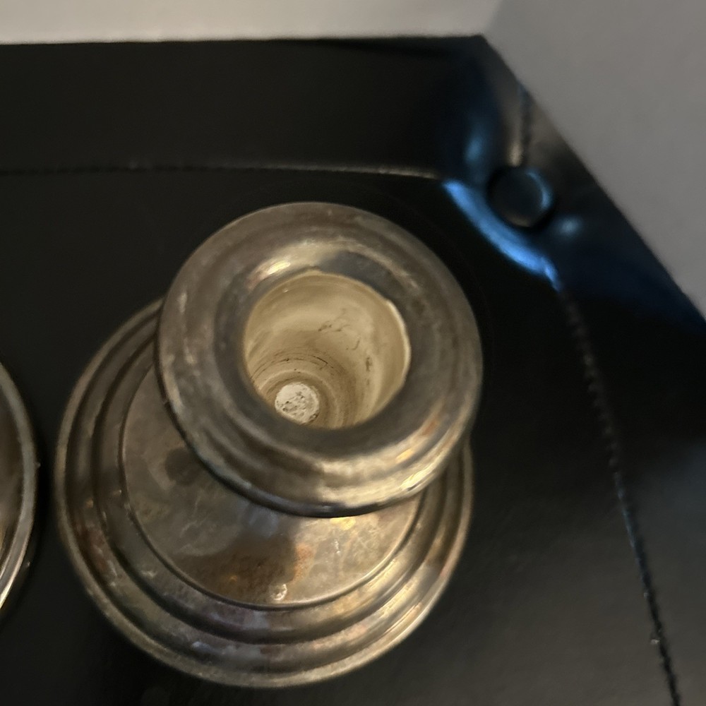 Pair Of Silver Plate Candlestick Holders 3.5”
