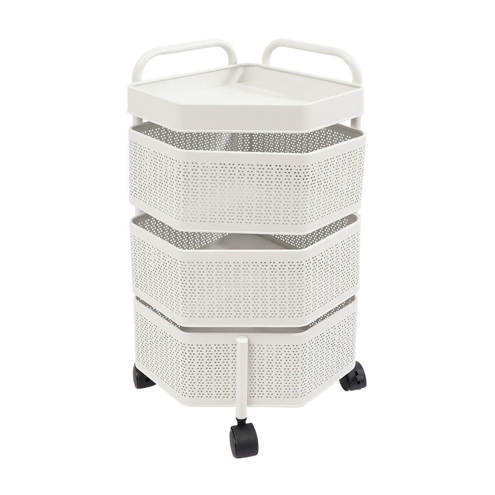 Rotating Storage Shelves Rack, 3-Tier Removable Basket Shelf Organizer