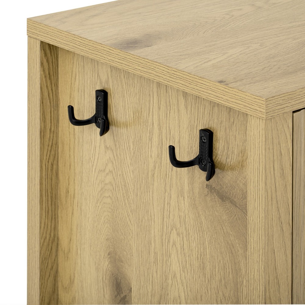 U-Style Modern Wave-Pattern Sideboard (3 Drawers, Hooks, Extra Leg, Large Storag