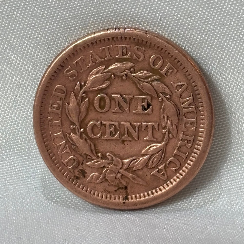 1855 Large Cent Braided Hair