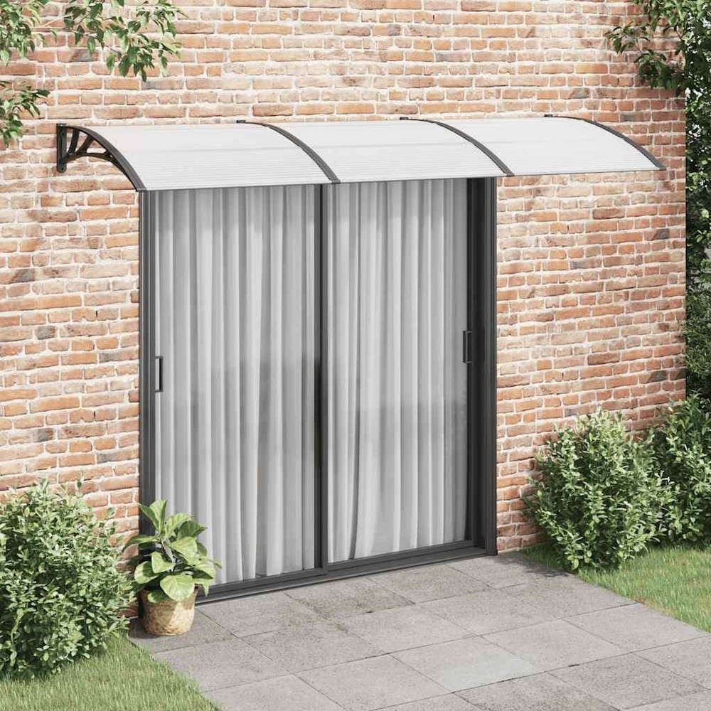 Door Canopy Black PC Large Durable Door Canopy Rectangular