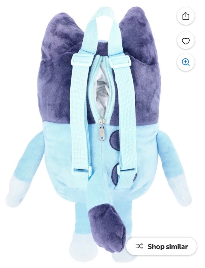 NWT Bluey Kids' 16" Plush Backpack