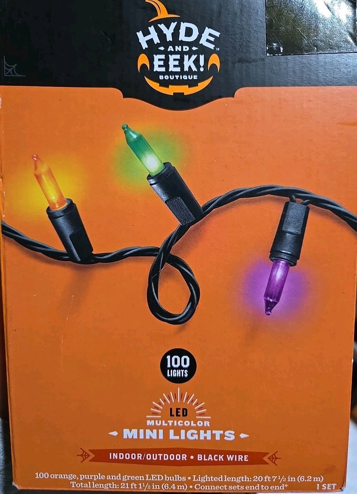 4 Pack- Hyde and Eek!  100 LED Multicolor Mini string Lights Halloween decor