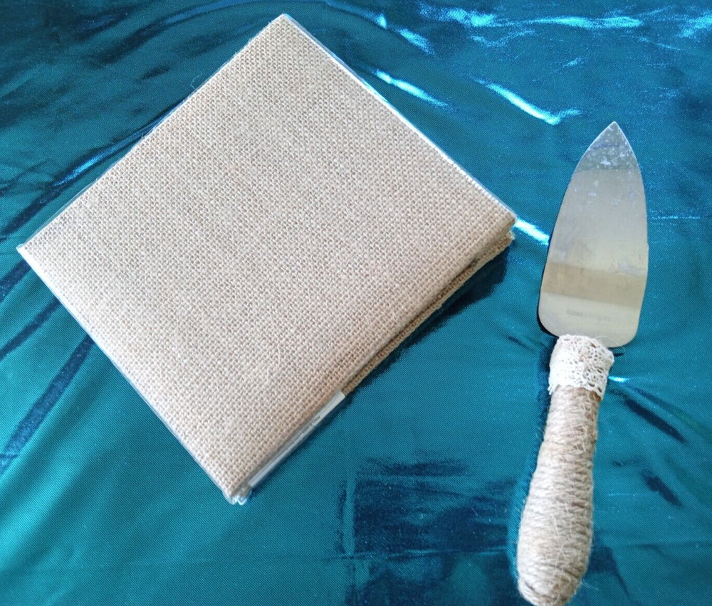 Burlap Scrapbook 6x6 and Burlap Cake Server