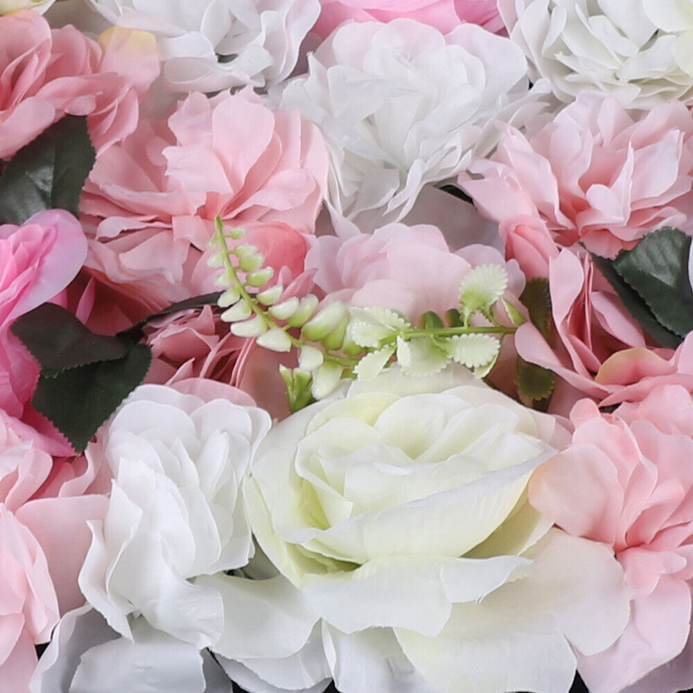 12 Pcs Artificial Flower Wall Panel Rose Dahlia Leaves Wedding Stage Backdrop