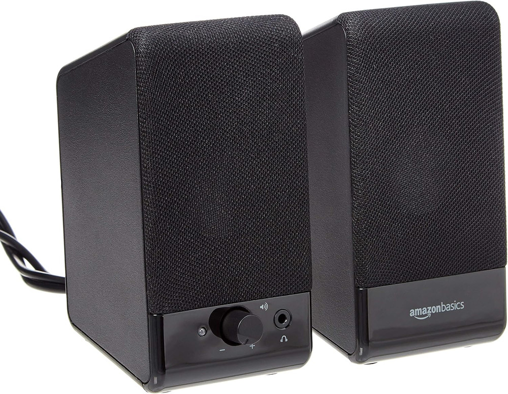 Usb-Powered Computer Speakers for Desktop or Laptop PC, Volume Control, Black