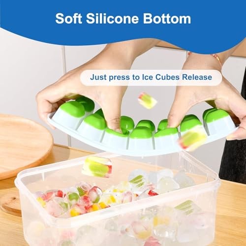 Ice Cube Trays for Freezer with Lids 56-Cube Stackable Ice Trays, Easy 4 Pack
