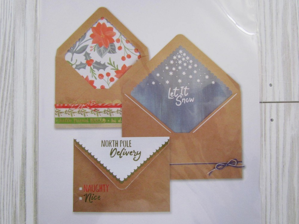 Sizzix Christmas Envelope Liners A2 & A7 Thinlits Die Cut Set