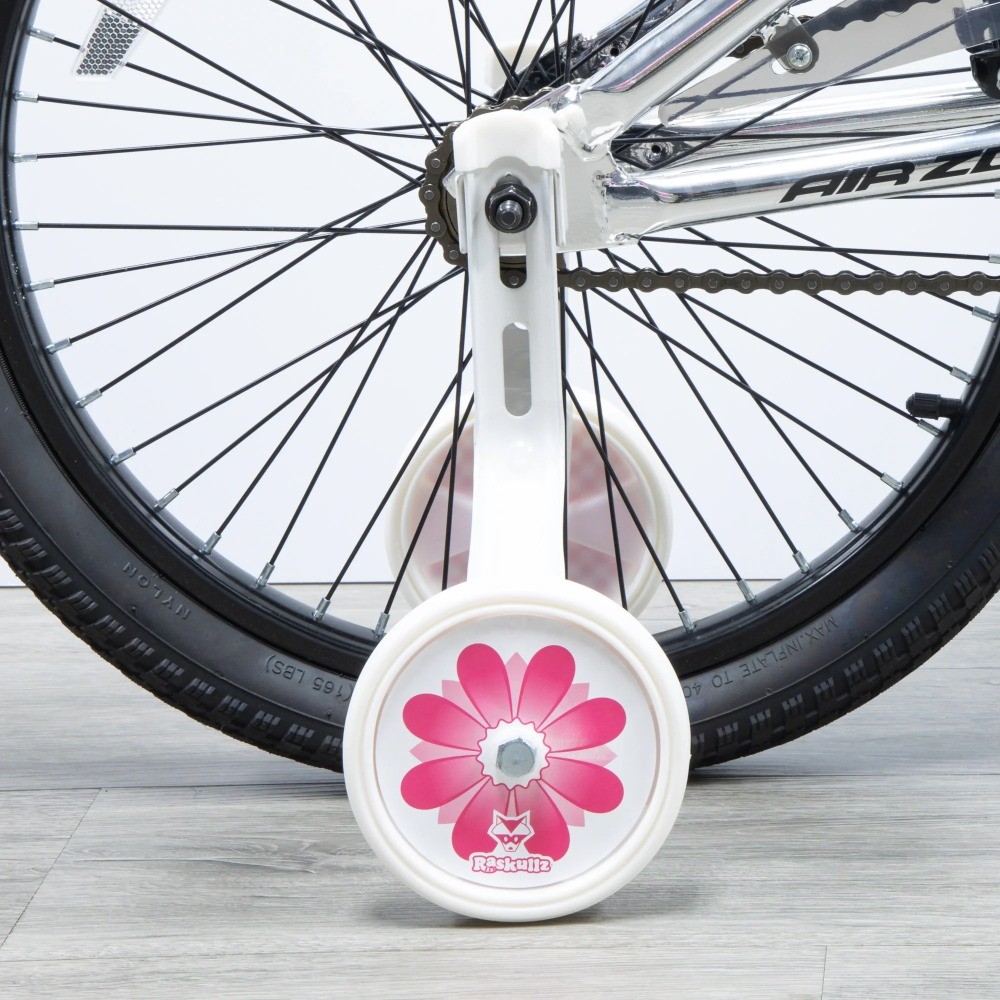 Girl Pink/White Adjustable Bicycle Training Wheels