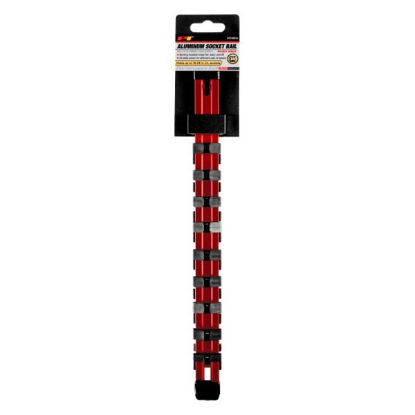 Performance Tool 3/8" Drive 14-Slot Red Aluminum Socket Rail