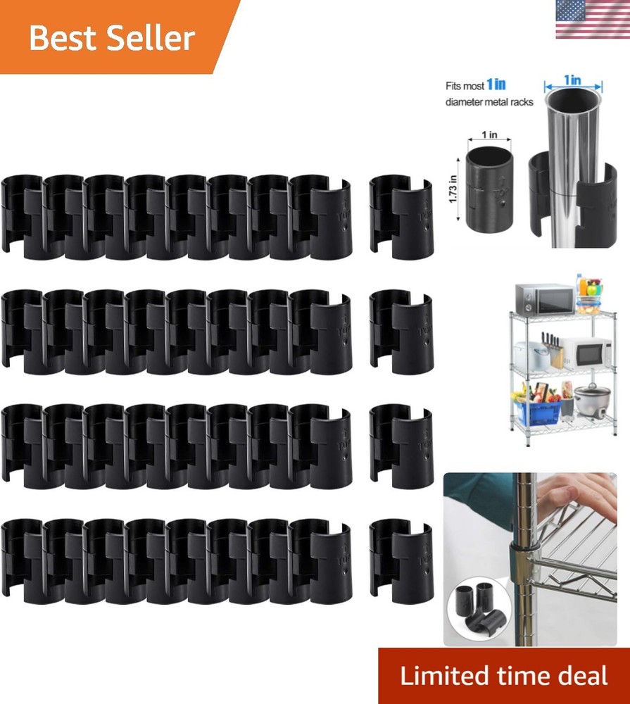 72 Pcs Wire Rack Lock Clips - Durable Replacement for 1" Post Shelving Systems