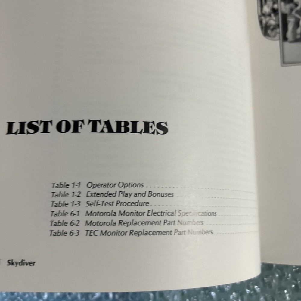 Original Sky Diver Atari manual ARCADE Video GAME owners manual