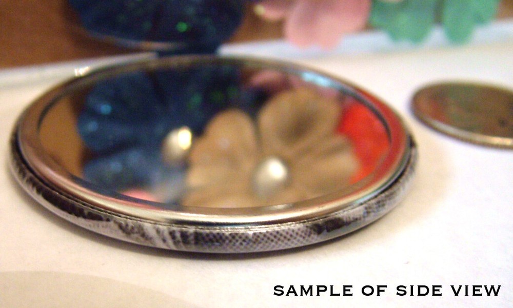 Charming Delicate Cherry Blossom Tree Handmade Pocket Mirror, Magnet, Pin 2.25"