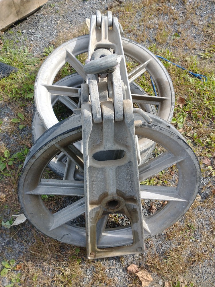 CAMBELL 22" LARGE STRINGING BLOCK SHEAVE PULLEY TRANSMISSION LINE WIRE