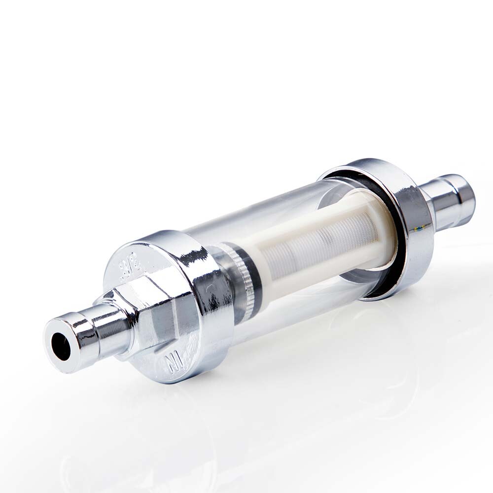 2Pack 9748 Universal Fuel Filter ​Clear View Inline 3/8" Chrome Hose Barb Petrol