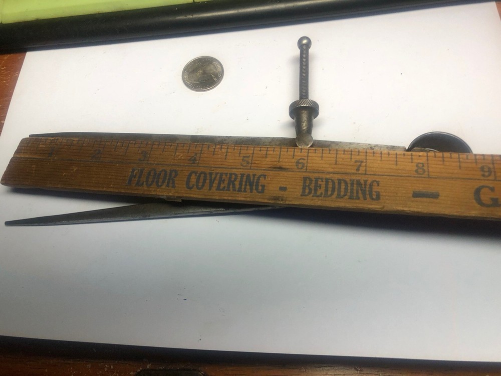 Vintage 9” Lufkin Rule Co Caliber Compass Adjustable Threaded Knob Spring Loaded