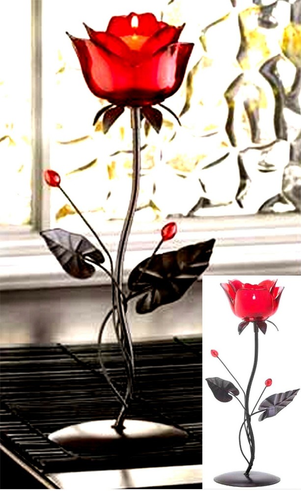 ROMANTIC!,,,RUBY ROSE LOVE VOTIVE CANDLE HOLDER ** NIB