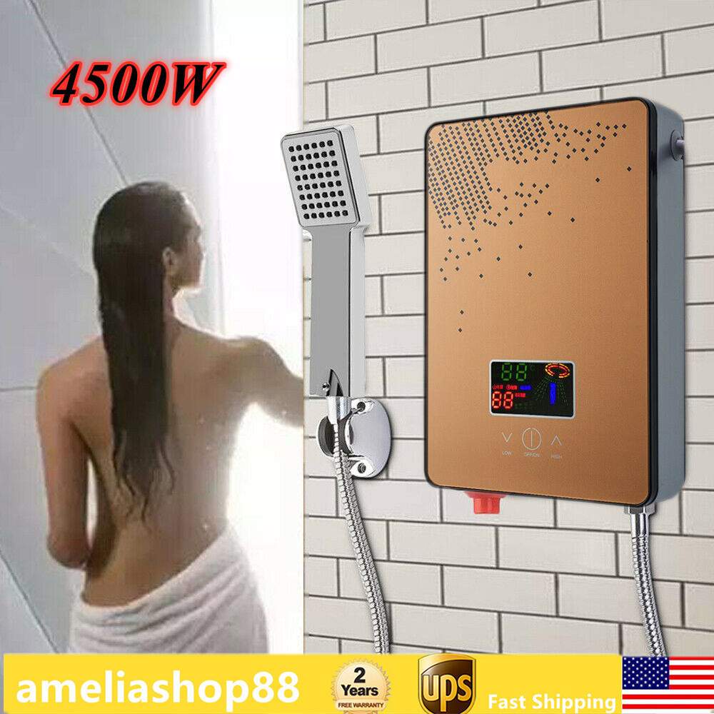 110V Instant Electric Tankless Hot Water Heater On Demand Whole House 4500W New