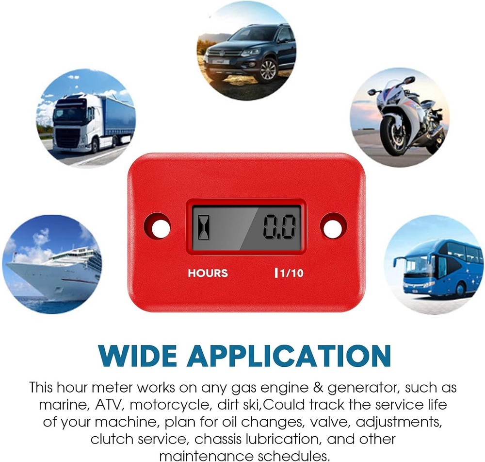Versatile Hour Meter Set for Gas Engine Vehicles - Waterproof & Shock-Resistant