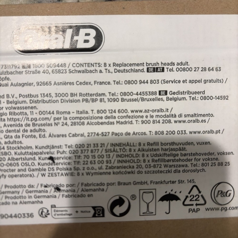 Oral-B Sensitive Clean Replacement Brush Heads - 8 Pack
