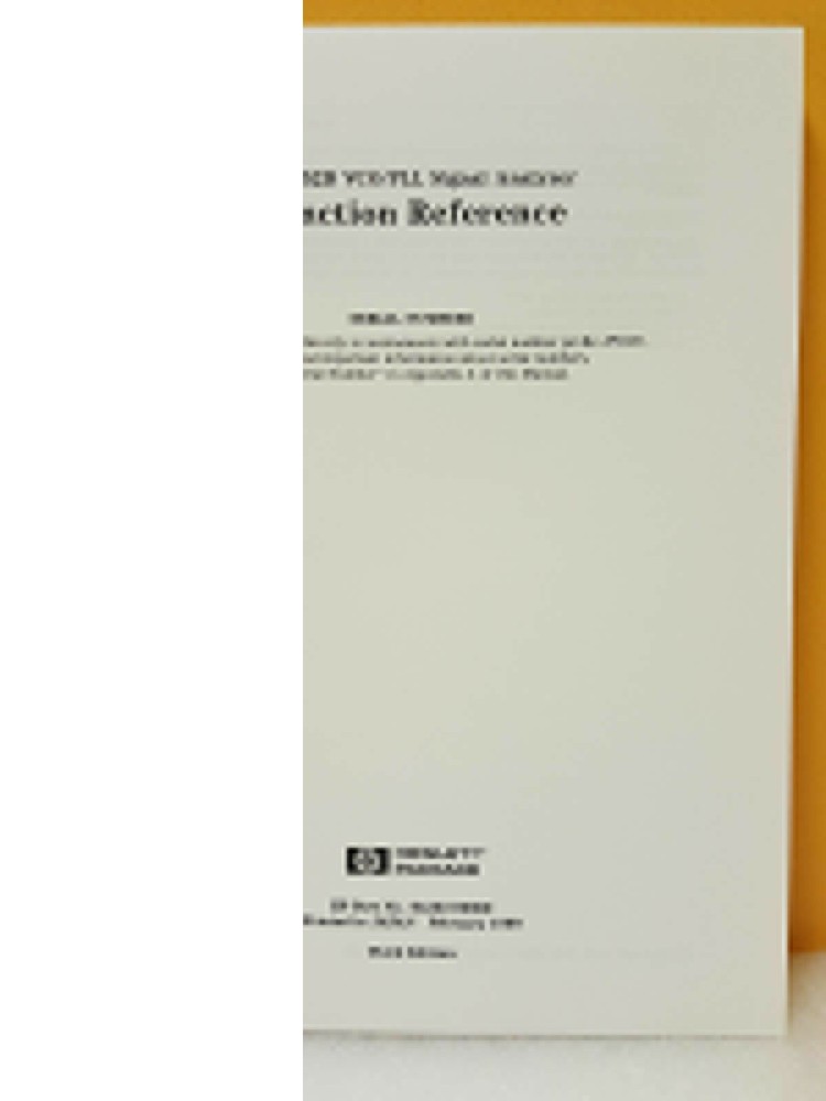 HP / Agilent 04352-90060 4352B VCO/PLL Signal Analyzer Function Reference Manual