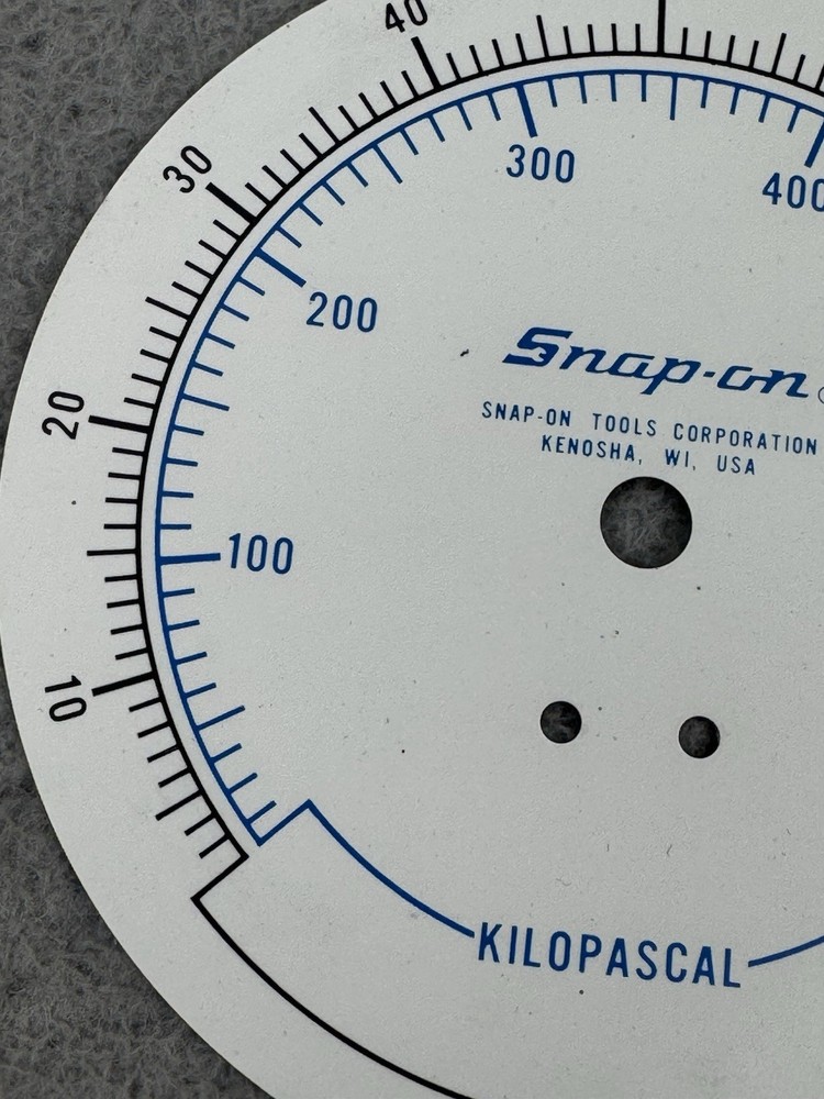 Snap On 700PSI Kilopascal Compression Tester Gauge Face Replacement Part NOS