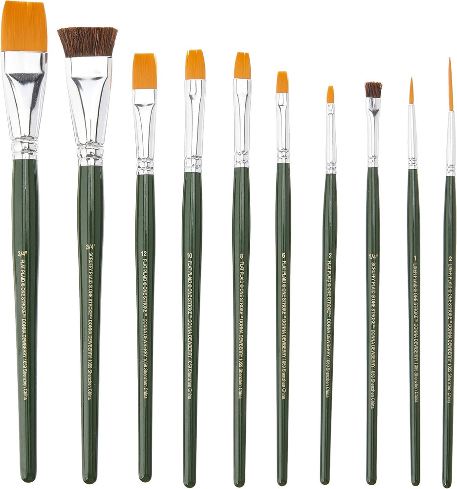 One Stroke Brush Set, 1059 (10-Pack), Original Version